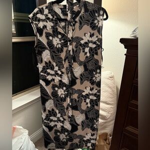Enfocus Studio Black and Cream Patterned Dress